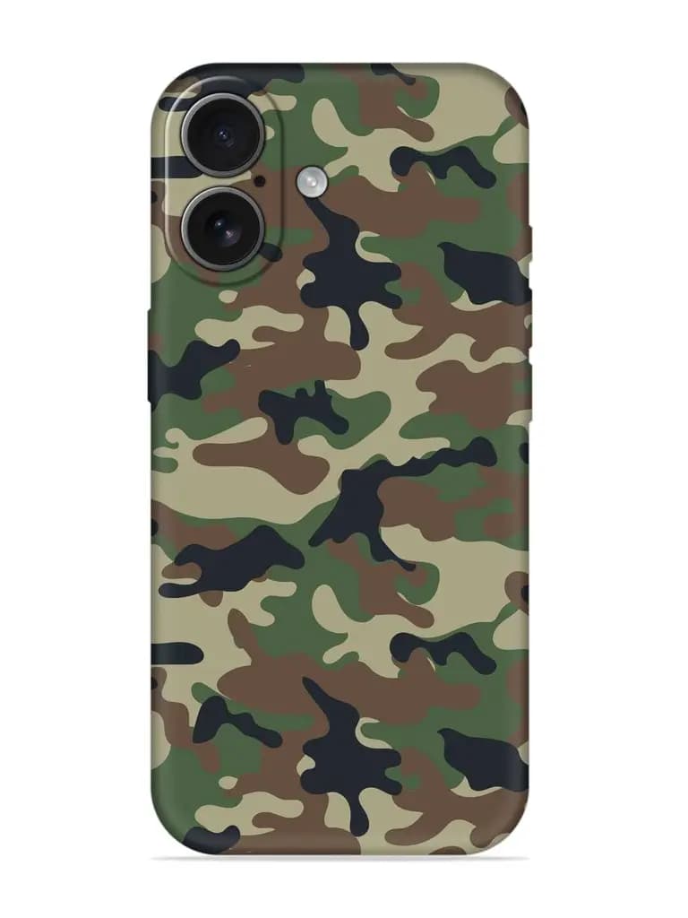 Army Military Camouflage Dark Green Embossed Soft Silicone Case for Apple Iphone 17