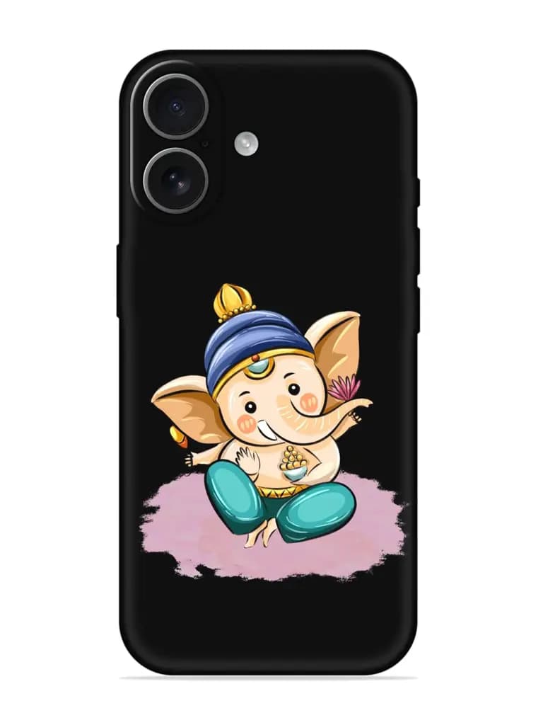 Bal Ganesh Vector Art Embossed Soft Silicone Case for Apple Iphone 17