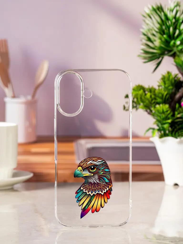 Colorful Eagle Art Transparent Printed Mobile Case for Apple Iphone 17