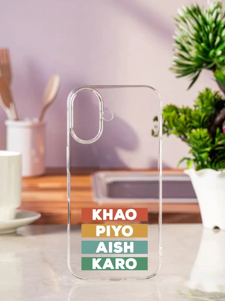 Khao Piyo Aish Karo Transparent Printed Mobile Case for Apple Iphone 17