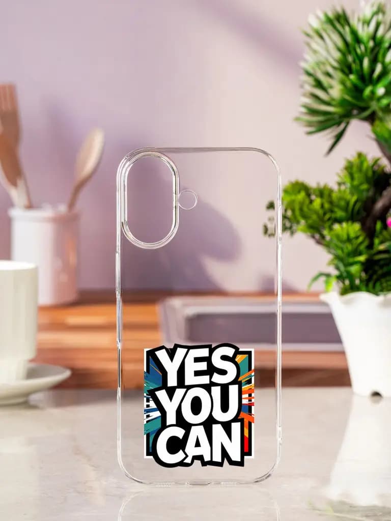 Yes You Can Hand Lettering Transparent Printed Mobile Case for Apple Iphone 17