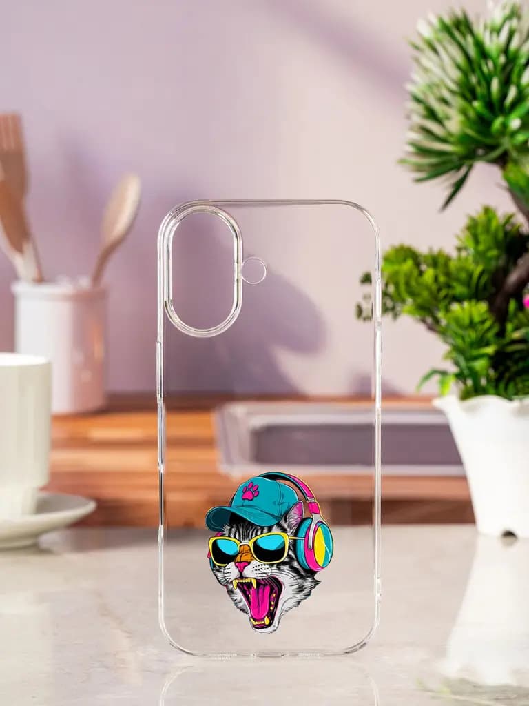 Cool Monkey Jungle Art Transparent Printed Mobile Case for Apple Iphone 17