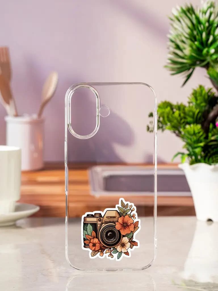 Fall Floral Camera Transparent Printed Mobile Case for Apple Iphone 17
