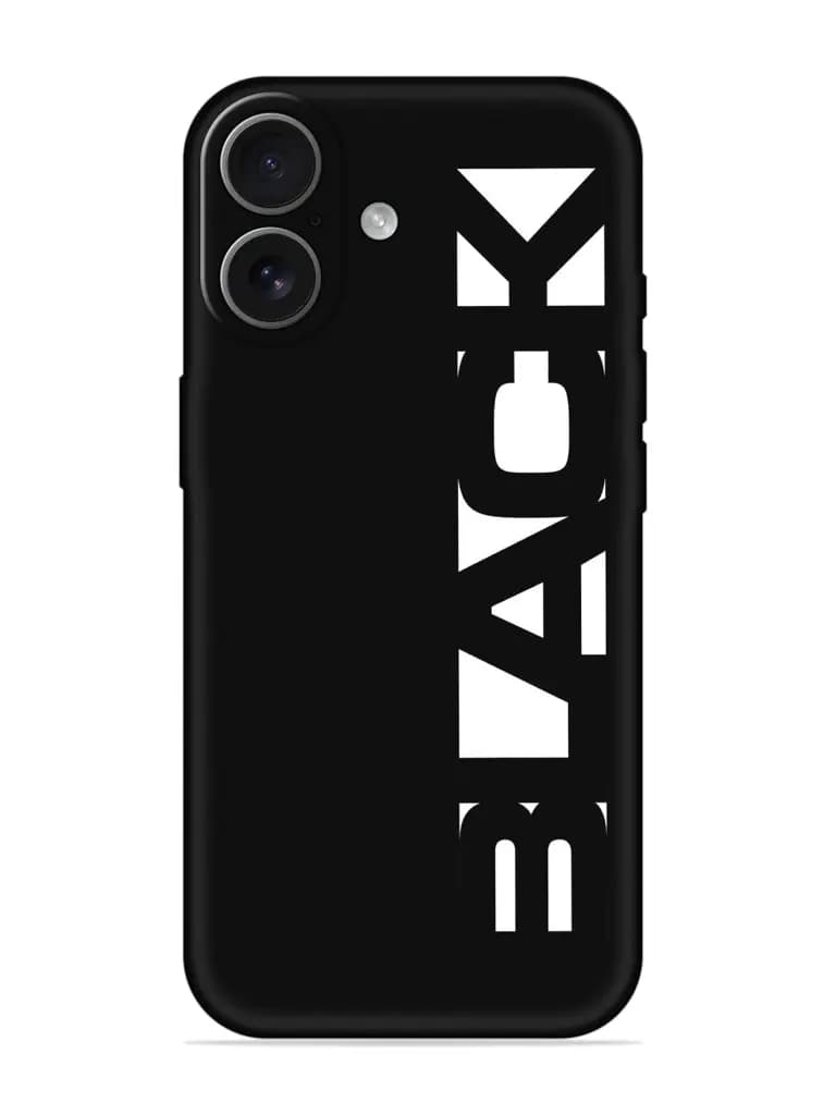 Black Typo Embossed Soft Silicone Case for Apple Iphone 17