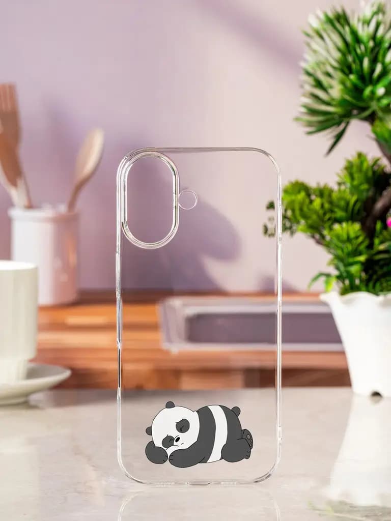 Sleeping Panda Bear Transparent Printed Mobile Case for Apple Iphone 17
