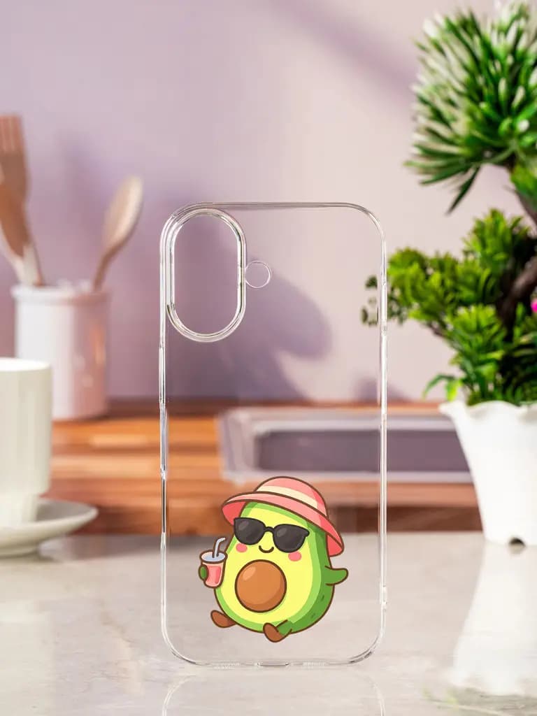 Cool Avocado Chill Transparent Printed Mobile Case for Apple Iphone 17