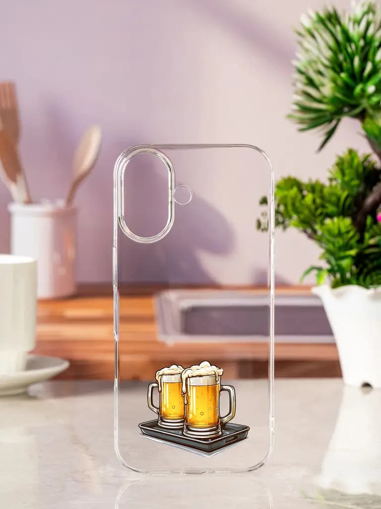 Cheers Two Steins Of Frothy Beer Transparent Printed Mobile Case for Apple Iphone 17