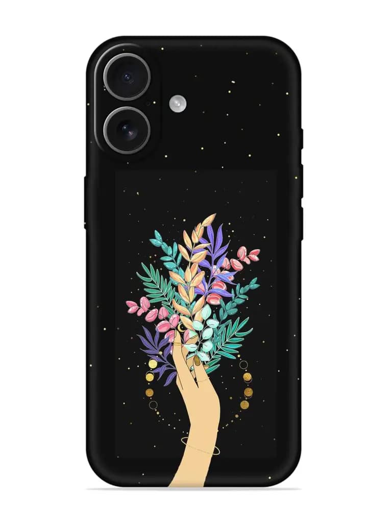 Flower On Hand Embossed Soft Silicone Case for Apple Iphone 17