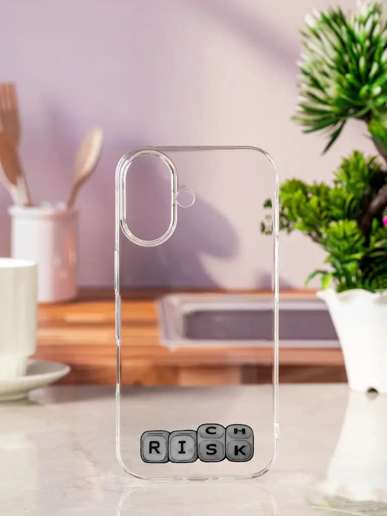 Risk Transparent Printed Mobile Case for Apple Iphone 17
