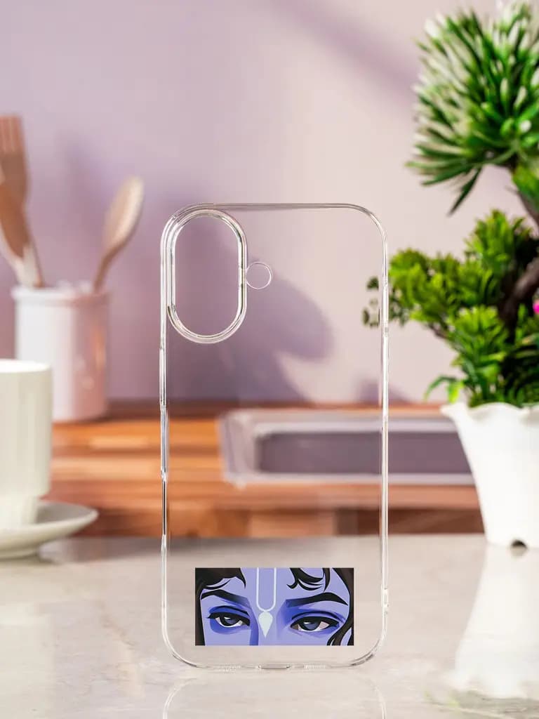 Lord Krishna Canvas Painting Transparent Printed Mobile Case for Apple Iphone 17