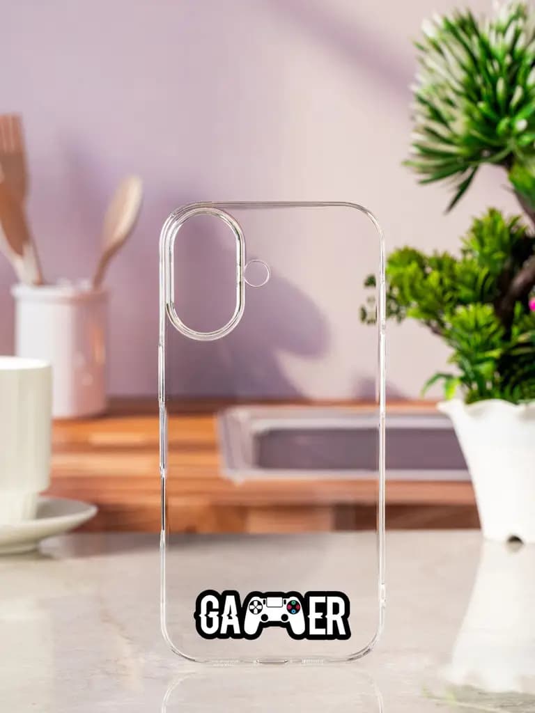 Gamer Transparent Printed Mobile Case for Apple Iphone 17