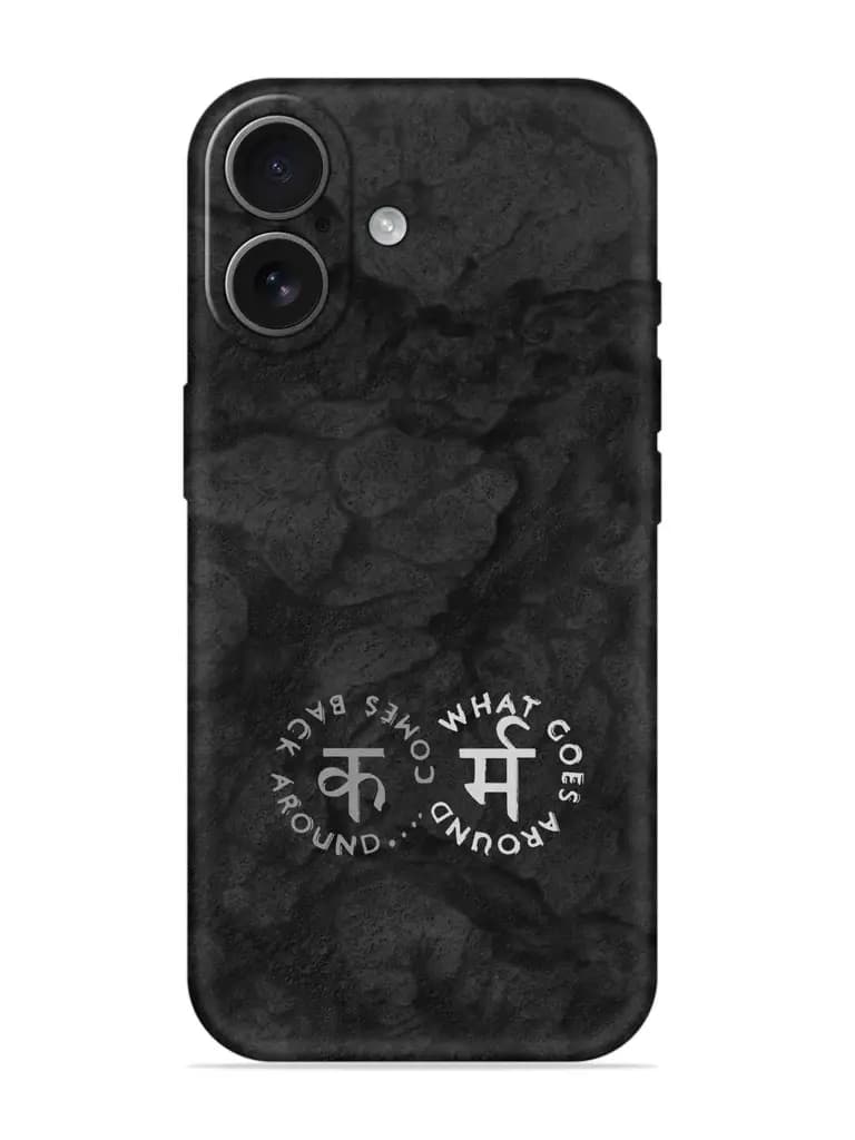Karma Hindi Word Embossed Soft Silicone Case for Apple Iphone 17