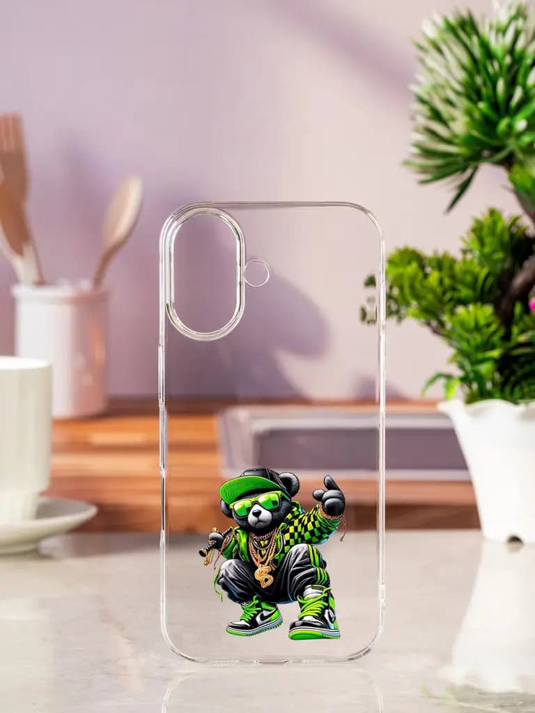 Hip-Hop Or Street-Style Transparent Printed Mobile Case for Apple Iphone 17