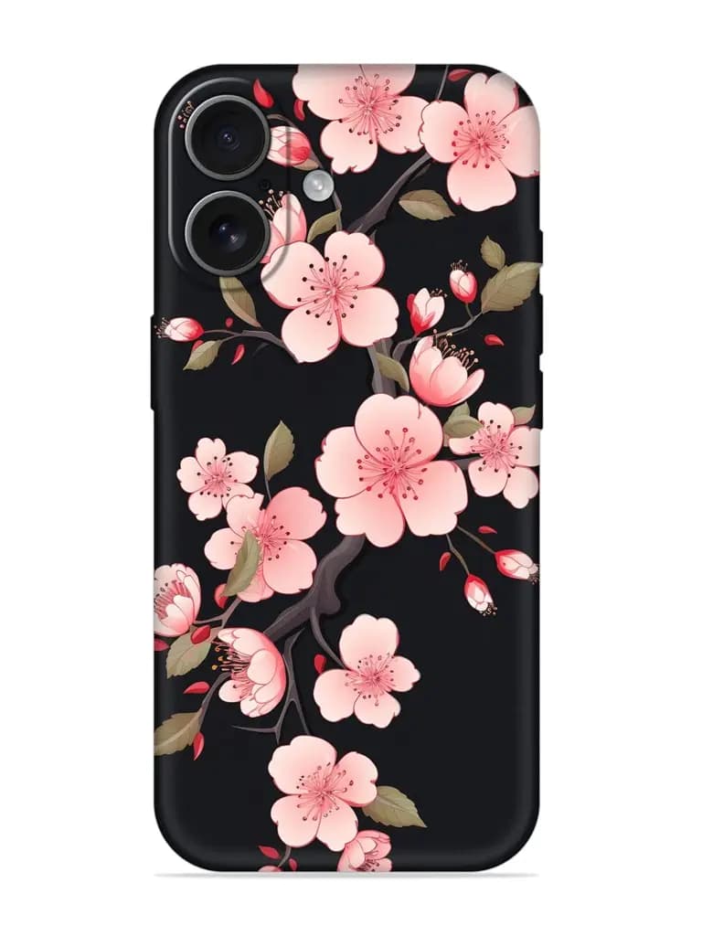 Cherry Blossom Embossed Soft Silicone Case for Apple Iphone 17