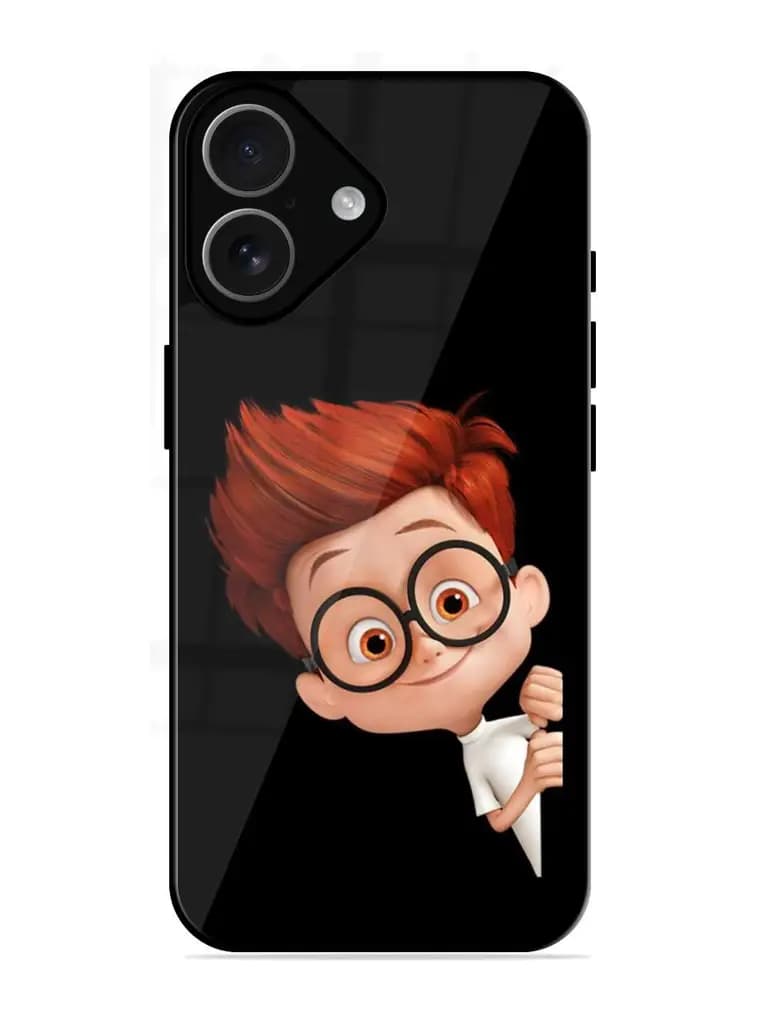 Smart Boy Cartoon Glossy Metal Phone Cover for Apple Iphone 17