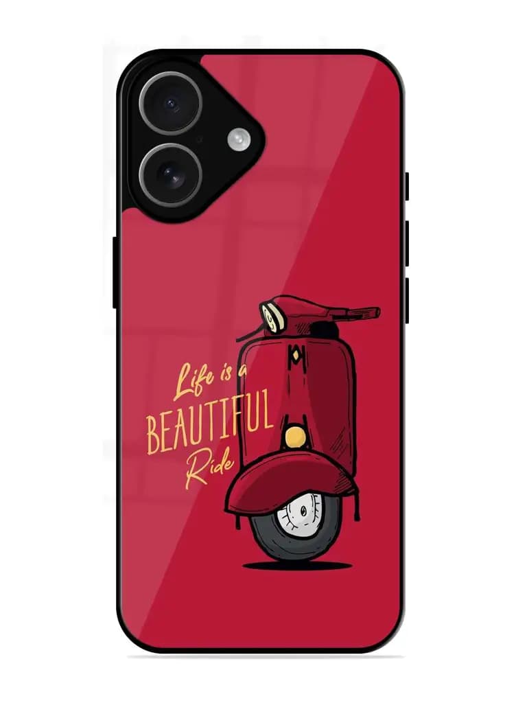 Life Is Beautiful Rides Glossy Metal Phone Cover for Apple Iphone 17