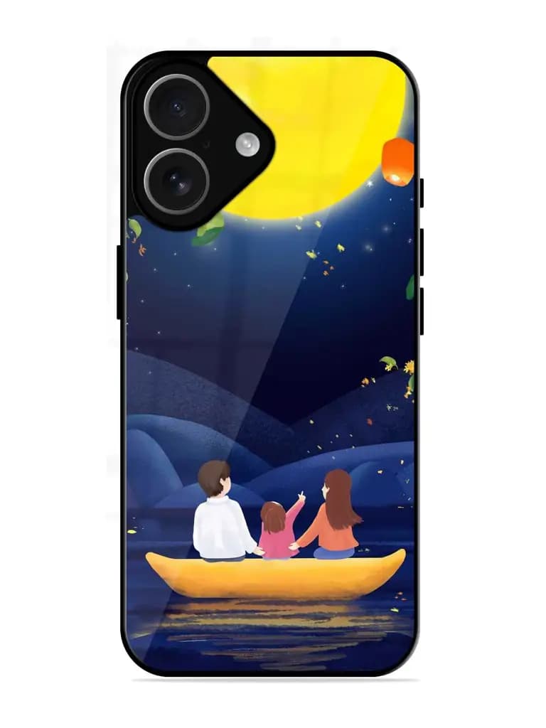 Happy Family And Beautiful View Glossy Metal Phone Cover for Apple Iphone 17