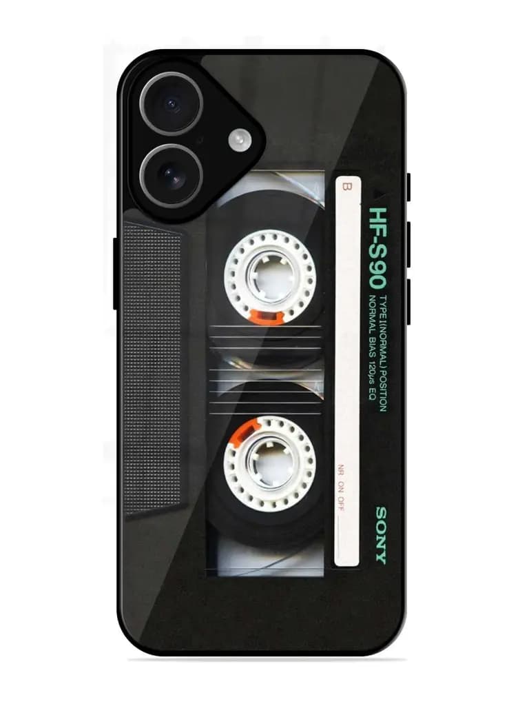 Sony Hf-S90 Cassette Glossy Metal Phone Cover for Apple Iphone 17