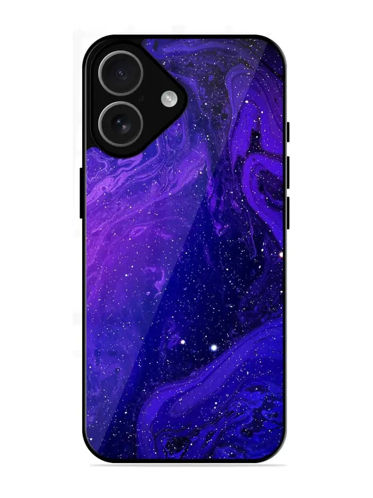 Galaxy Acrylic Abstract Art Glossy Metal Phone Cover for Apple Iphone 17