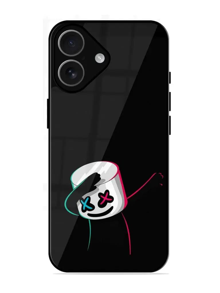 Black Marshmallow Glossy Metal Phone Cover for Apple Iphone 17