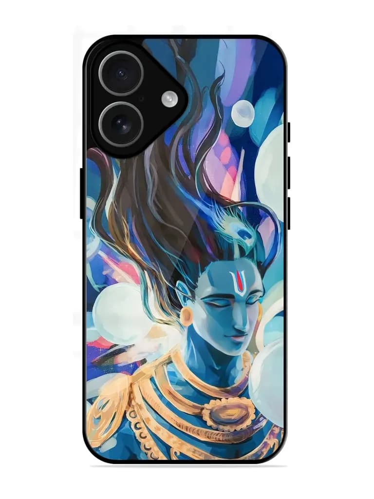 Bhagwan Sri Krishna Glossy Metal Phone Cover for Apple Iphone 17