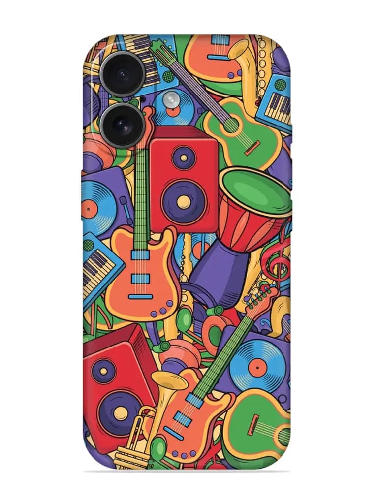 Colorful Music Art Embossed Soft Silicone Case for Apple Iphone 17