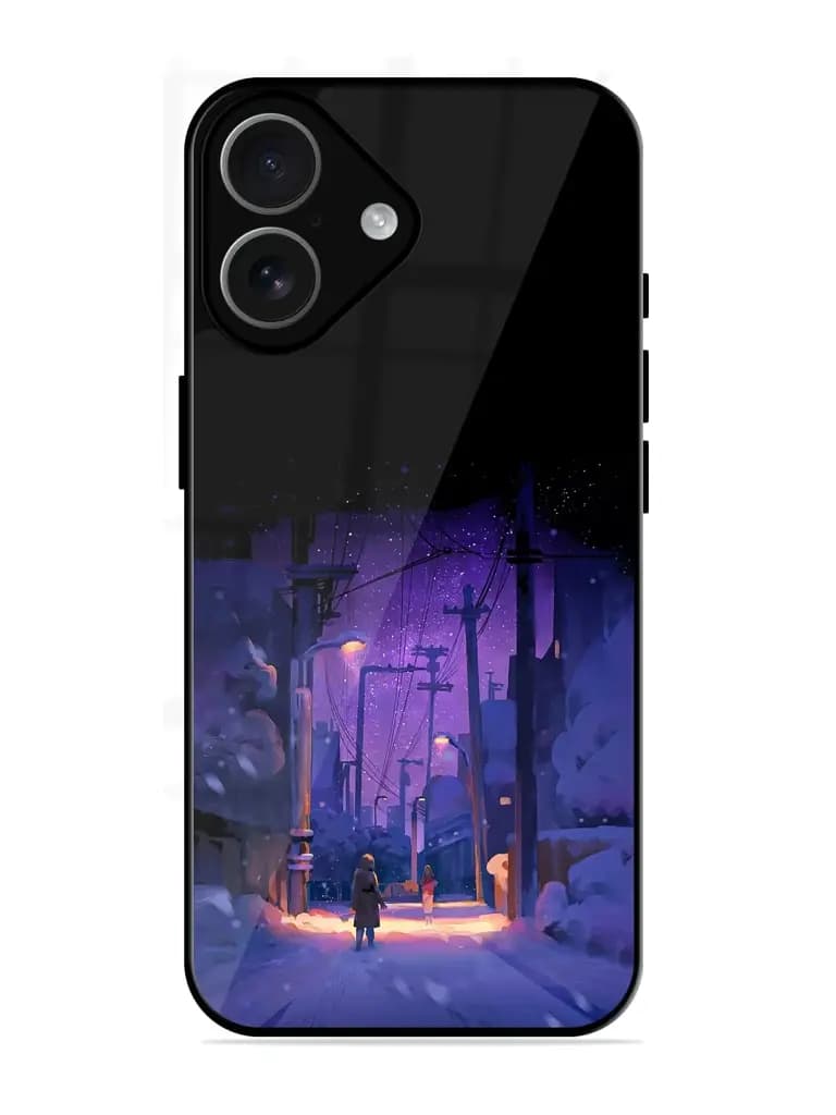 Winter Anime Art Glossy Metal Phone Cover for Apple Iphone 17