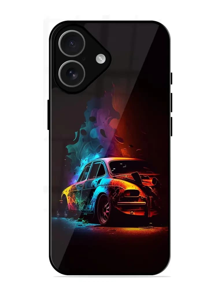 High Classic Car Art Glossy Metal Phone Cover for Apple Iphone 17