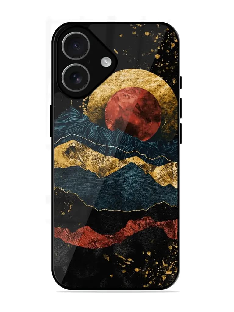 Gold Painting View Glossy Metal Phone Cover for Apple Iphone 17
