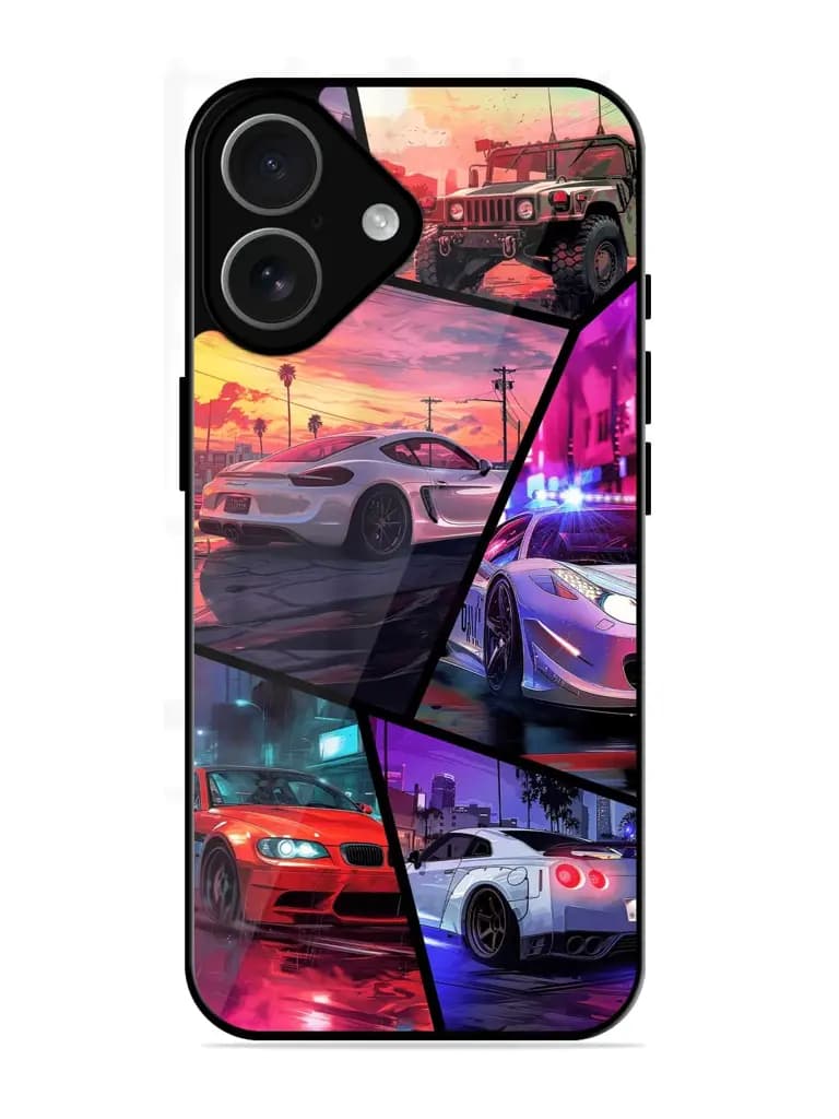 Ride In Pixels Glossy Metal Phone Cover for Apple Iphone 17