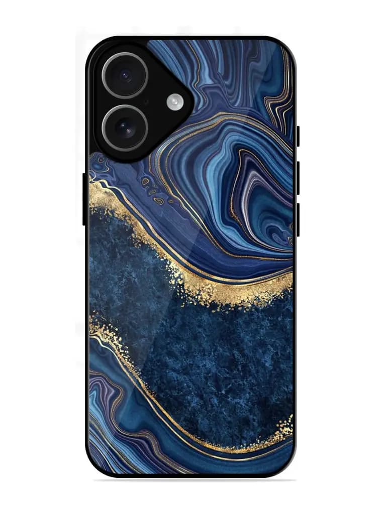 Abstract Background Blue Glossy Metal TPU Phone Cover for Apple Iphone 17