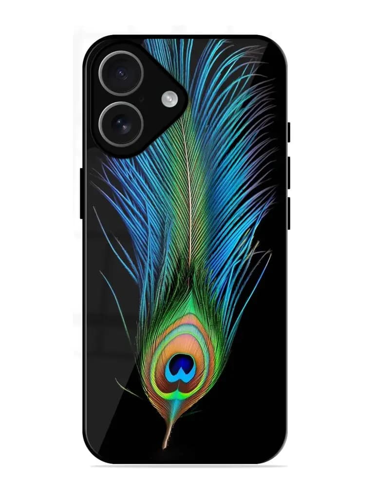 Peacock Feather Glossy Metal TPU Phone Cover for Apple Iphone 17