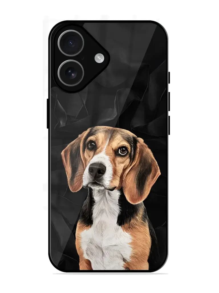 Beagle Portrait Glossy Metal Phone Cover for Apple Iphone 17