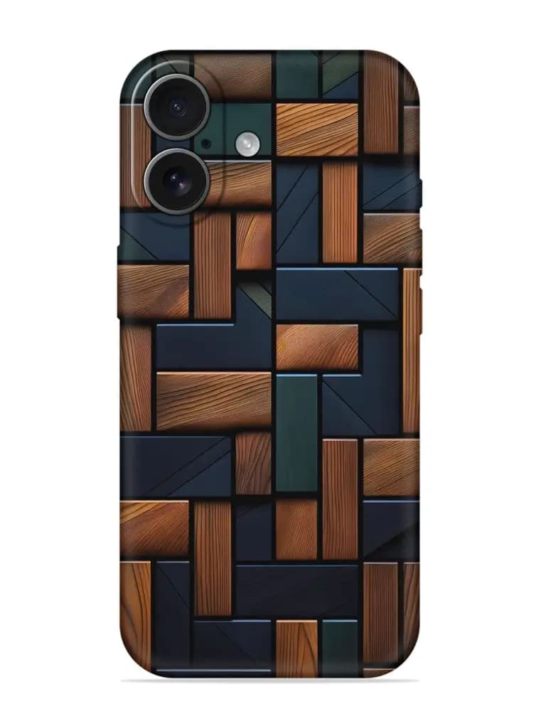 Wooden Background Cubes Embossed Soft Silicone Case for Apple Iphone 17