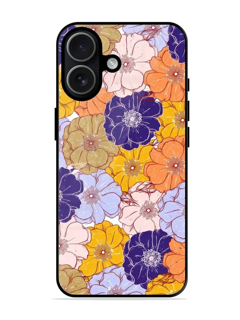 Multicolor Flower Premium Glass Case for Apple Iphone 17