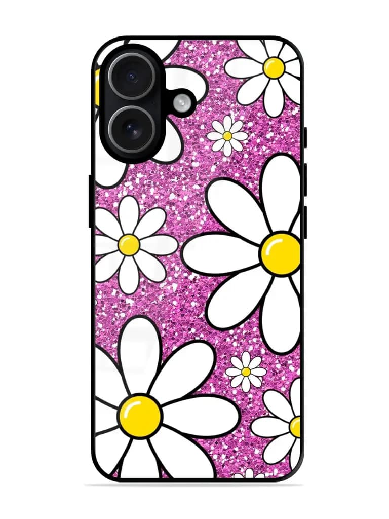 Glitter Heart Premium Glass Case for Apple Iphone 17