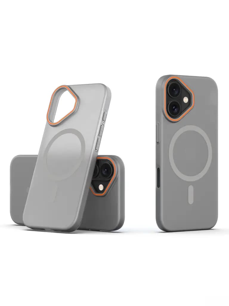 Frosted Matte MagSafe Transparent Grey Case For Apple Iphone 17