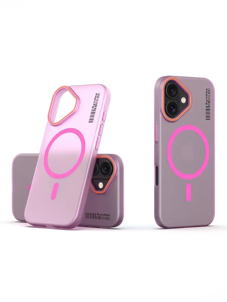 Frosted Matte MagSafe Transparent pink Case For Apple Iphone 17