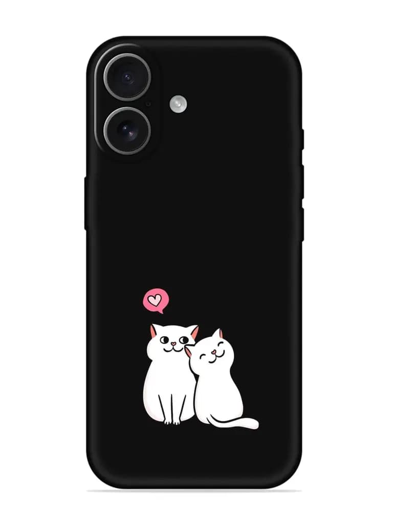 Cute Loving Cats Embossed Soft Silicone Case for Apple Iphone 17
