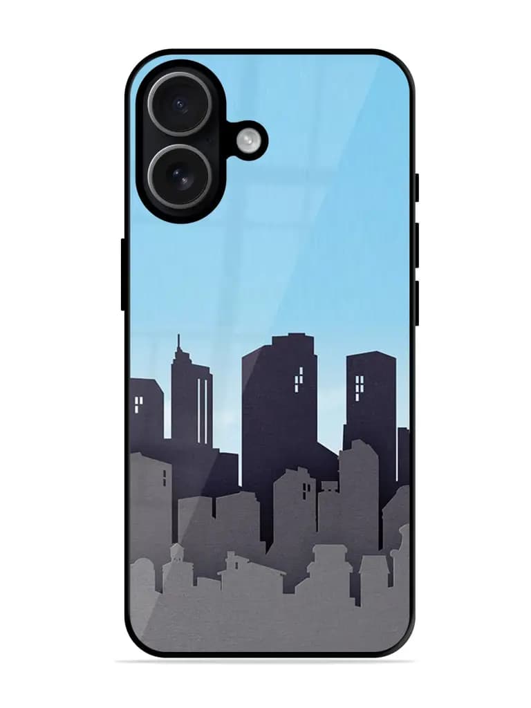 Cityscape In The Style Of Flat Premium Glass Case for Apple Iphone 17