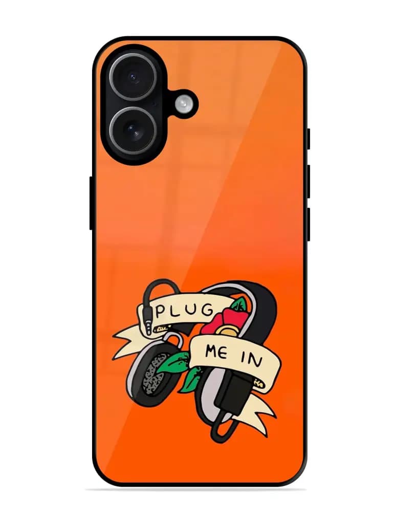 Plug Me In Headphones Premium Glass Case for Apple Iphone 17
