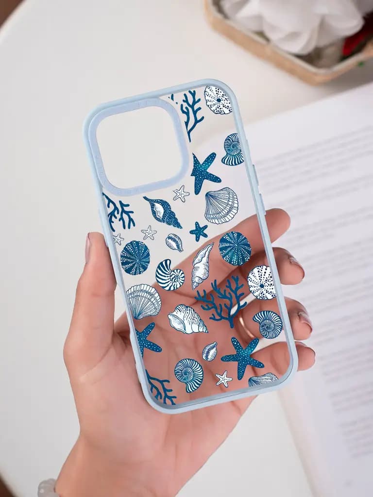 Minimalist Nautical Seashell Transparent Printed Mobile Case for For Apple Iphone 17