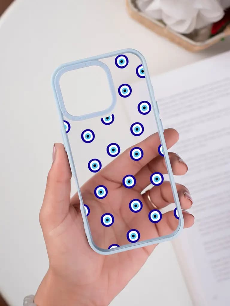 Pattern Of The Evil Eye Transparent Printed Mobile Case for For Apple Iphone 17