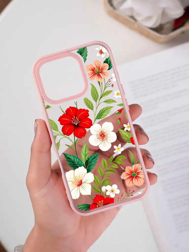 Modern Botanical Realism Art Transparent Printed Mobile Case for For Apple Iphone 17
