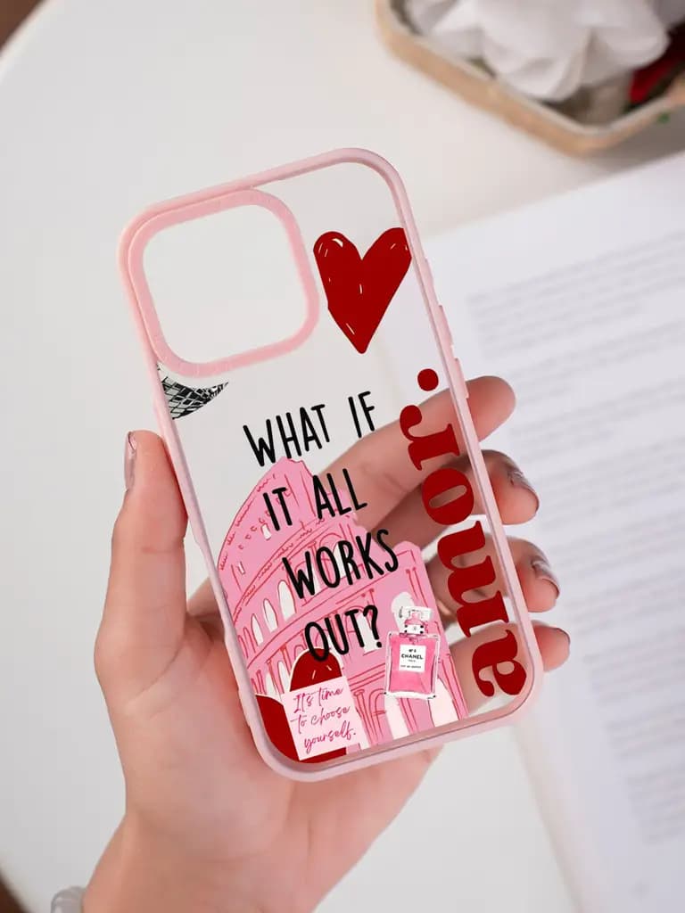 Romantic Travel And Self-Love Collage Transparent Printed Mobile Case for For Apple Iphone 17
