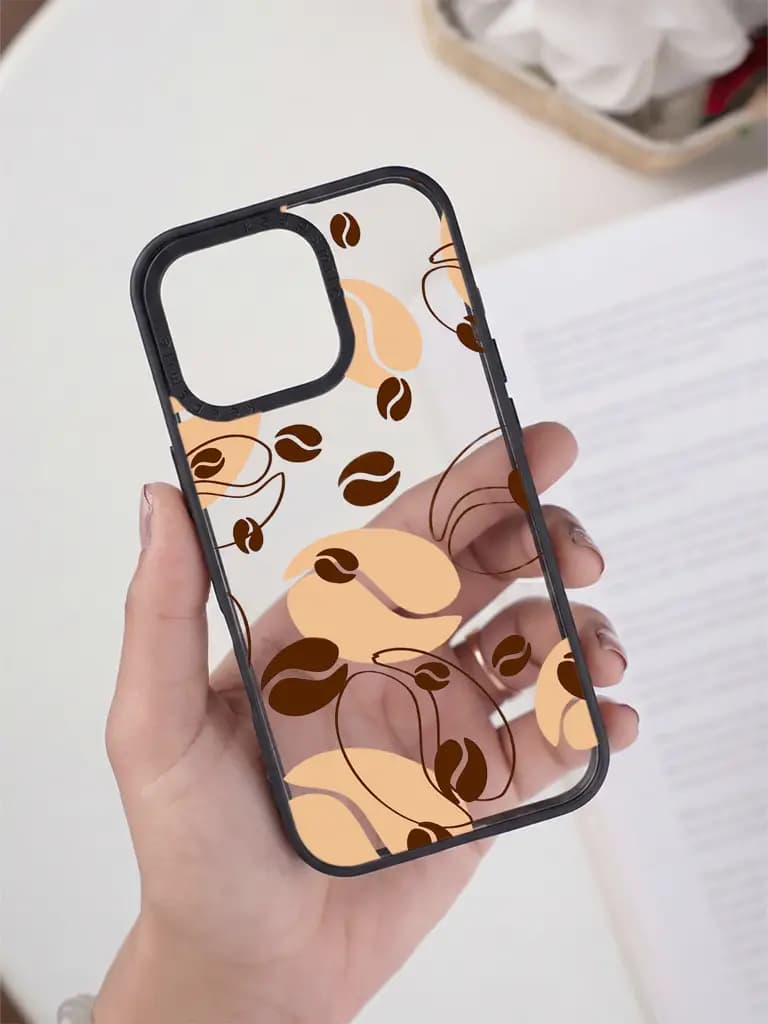 Minimalist Coffee Bean Transparent Printed Mobile Case for For Apple Iphone 17