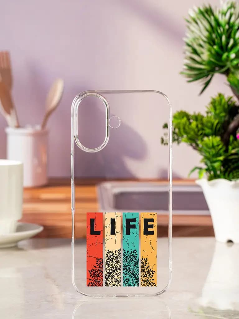 Life Transparent Printed Mobile Case for Apple Iphone 17
