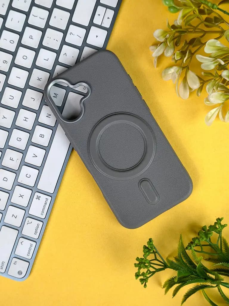 Gray MagSafe Design Ultra Thin Case For Apple Iphone 17