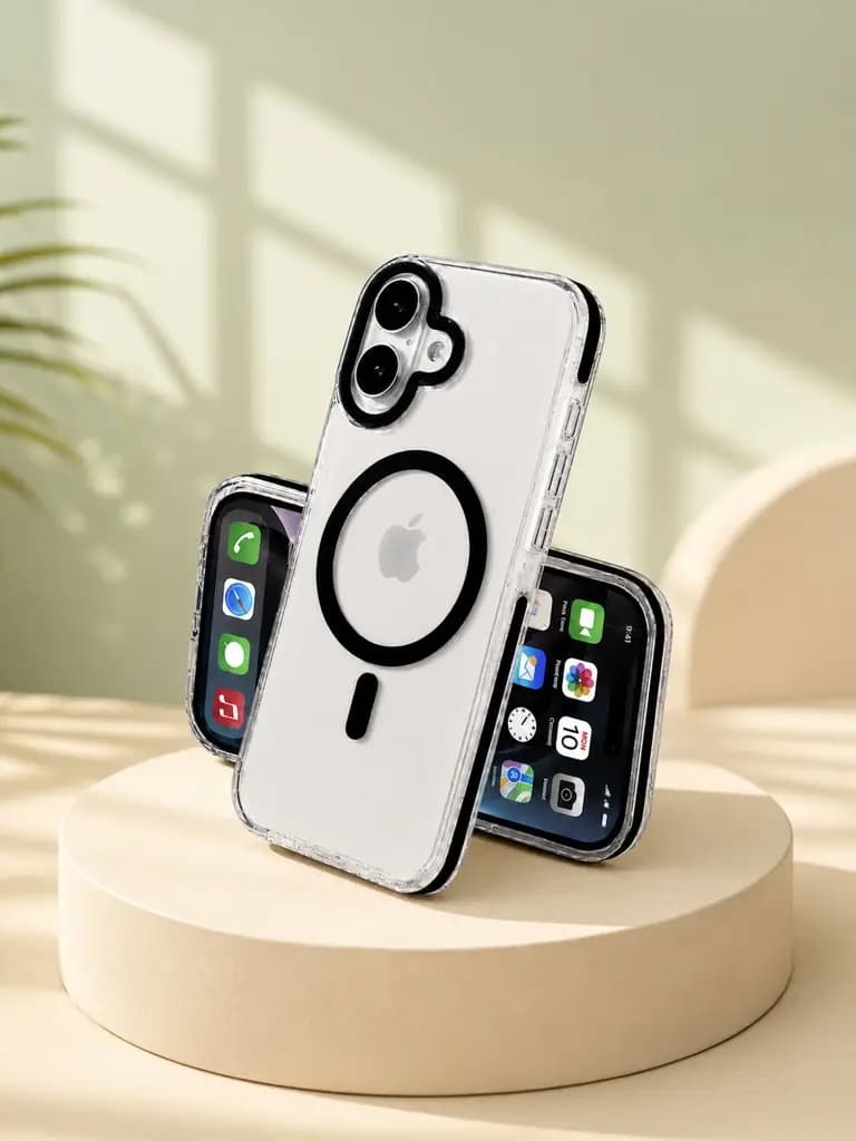 MagSafe Compatible Transparent Case for Apple Iphone 17 with Metal Lens Protection & Soft TPU Edges