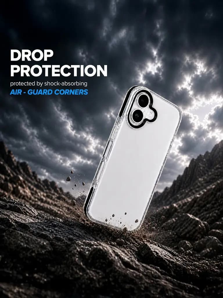 Premium Crystal Clear Hybrid Case  for Apple Iphone 17 with Metal Camera Guard & Shockproof Corners